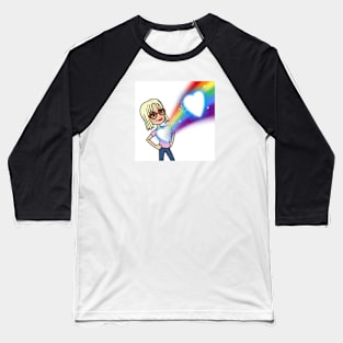 LGBT Girl Heart Burst rainbow Baseball T-Shirt